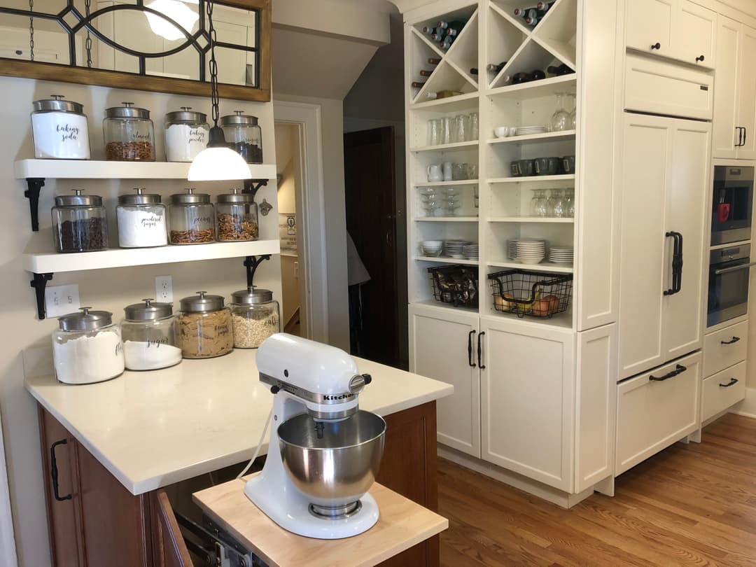 Greenlake Guest House kitchen with baking supplies and mixer