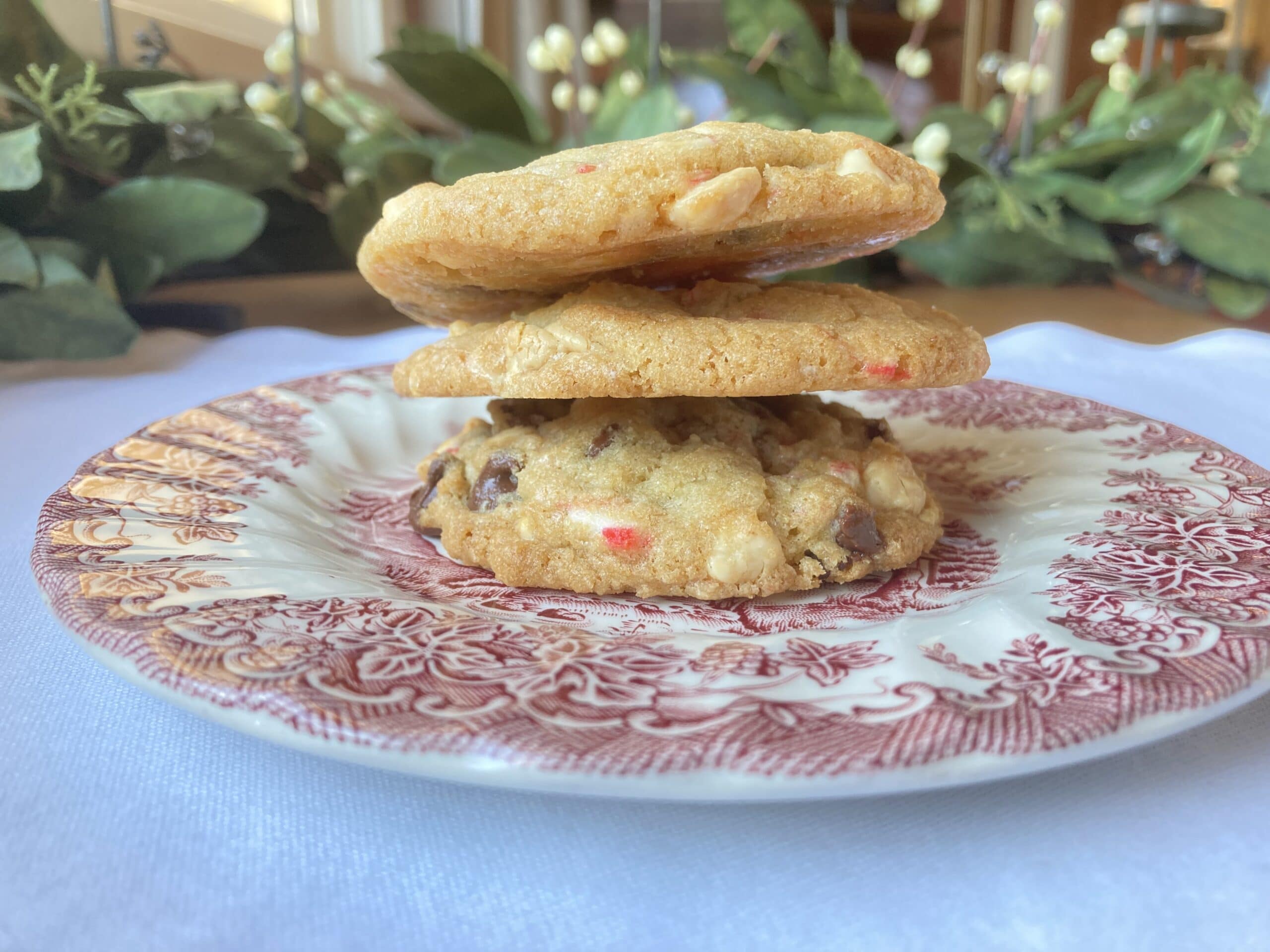 three cookies on a plate